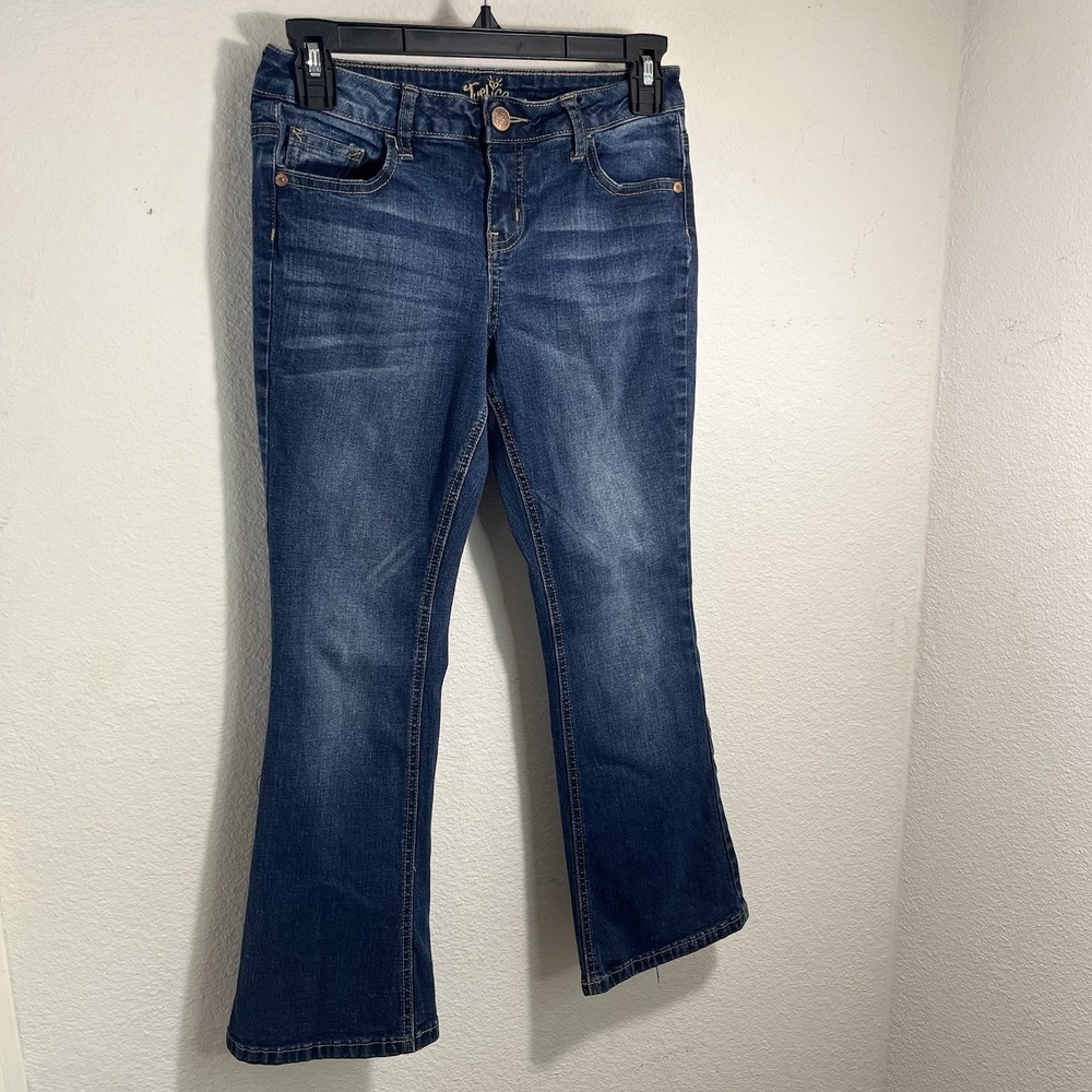 Justice Jeans Girls Size 8 1/2 Simply Low Bootcut Blue Denim